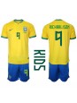 Billige Brasil Richarlison #9 Hjemmedraktsett Barn VM 2022 Kortermet (+ Korte bukser)